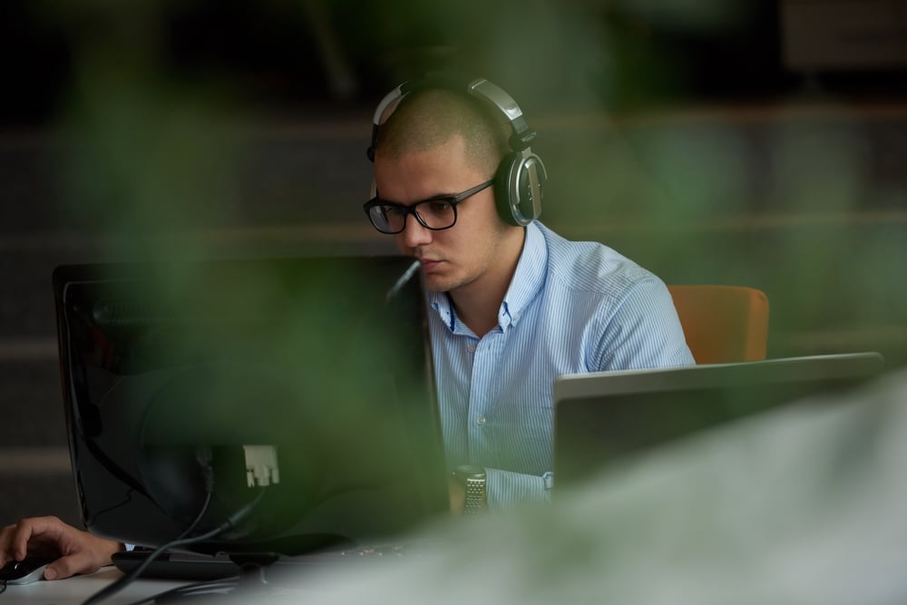 startup business, software developer working on computer at modern office startup business, software developer working on computer at modern office